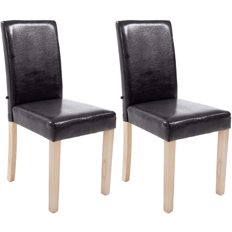 Set De 2 Sillas De Comedor Ina Madera Natural Marrón