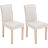 Set De 2 Sillas De Comedor Ina Madera Natural Crema