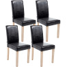 Set De 4 Sillas De Comedor Ina Madera Natural Negro