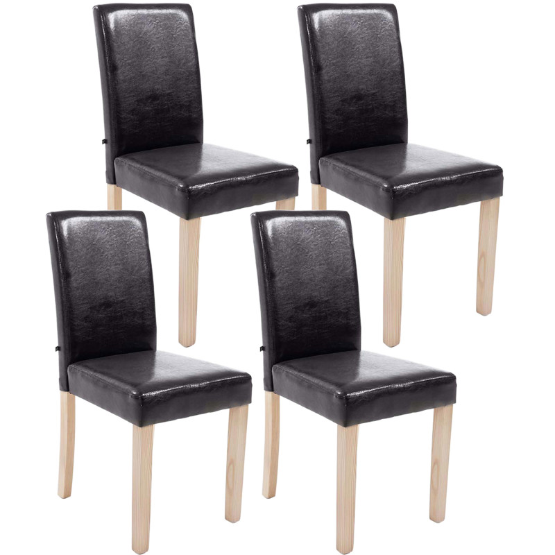 Set De 4 Sillas De Comedor Ina Madera Natural Marrón