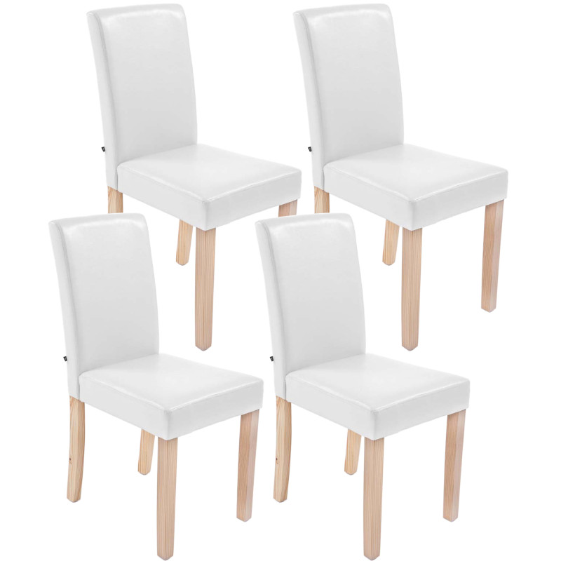 Set De 4 Sillas De Comedor Ina Madera Natural Blanco