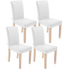 Set De 4 Sillas De Comedor Ina Madera Natural Blanco