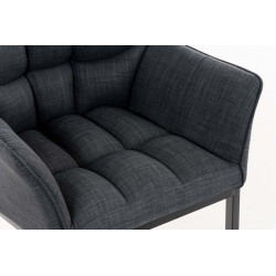 Sillón De Salón Octavia En Tela Gris oscuro,Negro