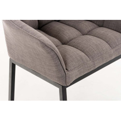 Sillón De Salón Octavia En Tela Gris,Negro