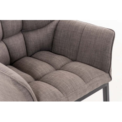 Sillón De Salón Octavia En Tela Gris,Negro