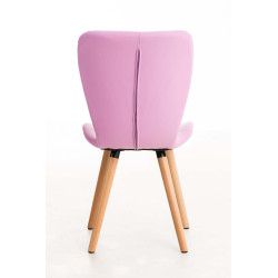 Silla de Comedor Elda Tapizada en Cuero Sintético Rosado