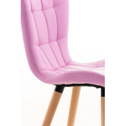 Silla de Comedor Elda Tapizada en Cuero Sintético Rosado