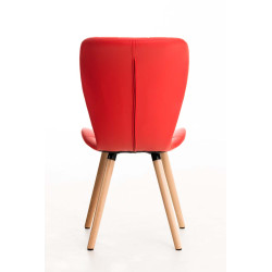 Silla de Comedor Elda Tapizada en Cuero Sintético Rojo