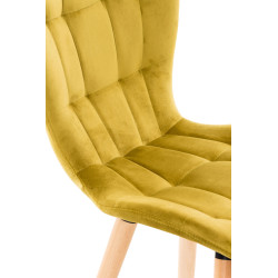 Silla Comedor Elda En Terciopelo Amarillo