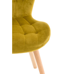 Silla Comedor Elda En Terciopelo Amarillo