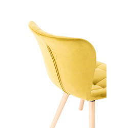 Silla Comedor Elda En Terciopelo Amarillo