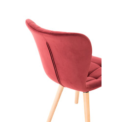 Silla Comedor Elda En Terciopelo Rojo