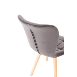 Silla Comedor Elda En Terciopelo Gris