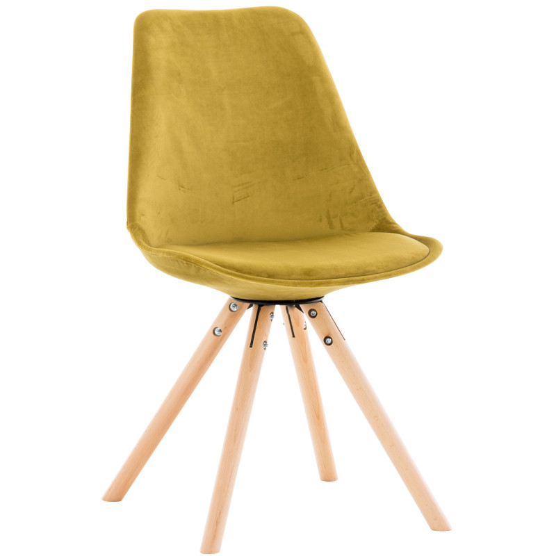 Silla en Terciopelo Pegleg Rund Natural,Amarillo