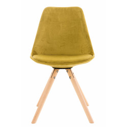 Silla en Terciopelo Pegleg Rund Natural,Amarillo