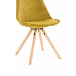 Silla en Terciopelo Pegleg Rund Natural,Amarillo