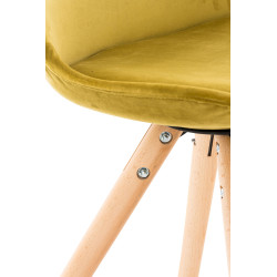 Silla en Terciopelo Pegleg Rund Natural,Amarillo