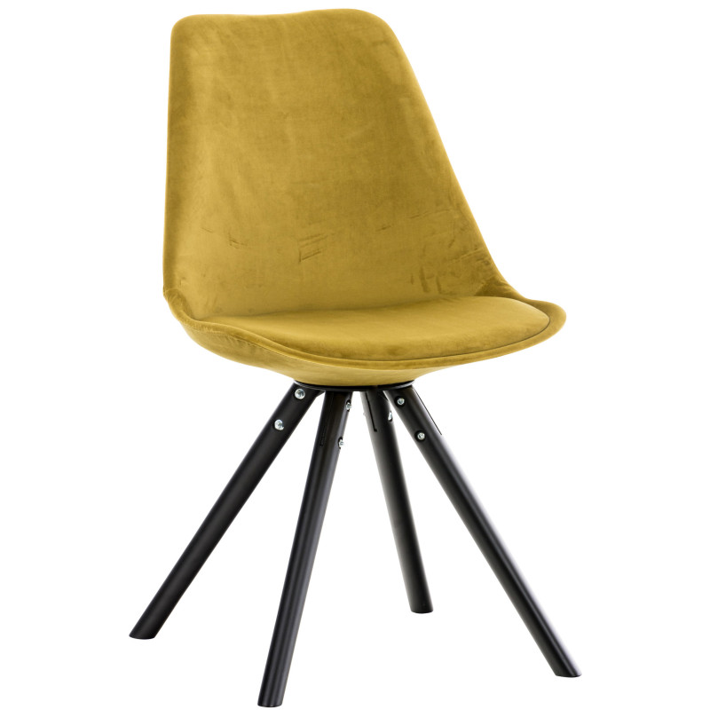 Silla en Terciopelo Pegleg Rund Negro,Amarillo