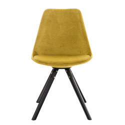 Silla en Terciopelo Pegleg Rund Negro,Amarillo