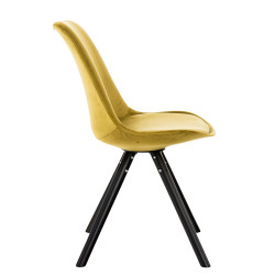 Silla en Terciopelo Pegleg Rund Negro,Amarillo