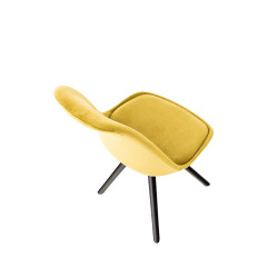 Silla en Terciopelo Pegleg Rund Negro,Amarillo