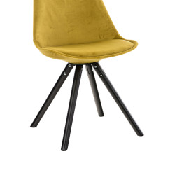 Silla en Terciopelo Pegleg Rund Negro,Amarillo