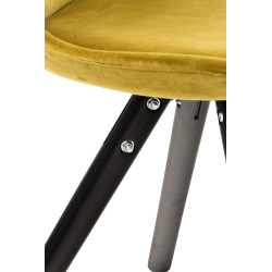 Silla en Terciopelo Pegleg Rund Negro,Amarillo