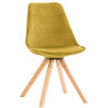 Silla en Terciopelo Pegleg Square Natural,Amarillo