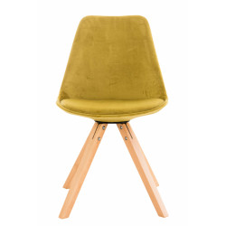 Silla en Terciopelo Pegleg Square Natural,Amarillo