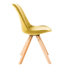 Silla en Terciopelo Pegleg Square Natural,Amarillo