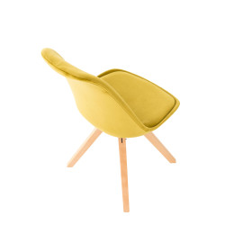 Silla en Terciopelo Pegleg Square Natural,Amarillo