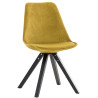 Silla en Terciopelo Pegleg Square Negro,Amarillo