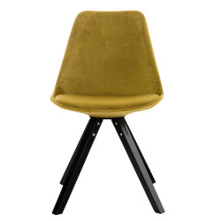 Silla en Terciopelo Pegleg Square Negro,Amarillo