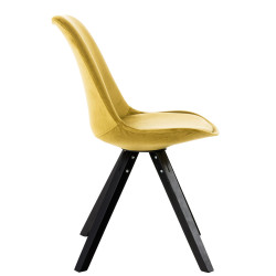 Silla en Terciopelo Pegleg Square Negro,Amarillo