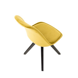 Silla en Terciopelo Pegleg Square Negro,Amarillo