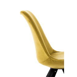 Silla en Terciopelo Pegleg Square Negro,Amarillo