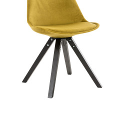 Silla en Terciopelo Pegleg Square Negro,Amarillo