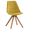 Silla en Terciopelo Pegleg Square Nogal,Amarillo