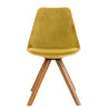 Silla en Terciopelo Pegleg Square Nogal,Amarillo