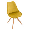 Silla en Terciopelo Pegleg Square Nogal,Amarillo