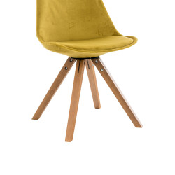 Silla en Terciopelo Pegleg Square Nogal,Amarillo