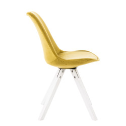 Silla en Terciopelo Pegleg Square Blanco,Amarillo