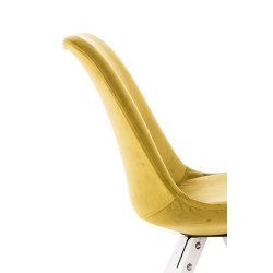 Silla en Terciopelo Pegleg Square Blanco,Amarillo