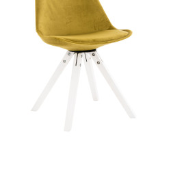 Silla en Terciopelo Pegleg Square Blanco,Amarillo