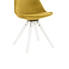 Silla en Terciopelo Pegleg Square Blanco,Amarillo