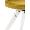 Silla en Terciopelo Pegleg Square Blanco,Amarillo