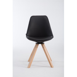 Silla de Visita Calais Square Natural (roble),Negro