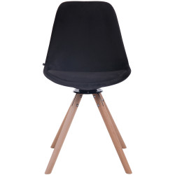 Silla Troyes Rund En Terciopelo Natural (roble),Negro