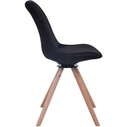 Silla Troyes Rund En Terciopelo Natural (roble),Negro