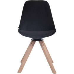 Silla Troyes Square En Terciopelo Natural,Negro